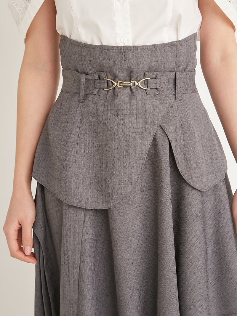 bit pleat switching skirt