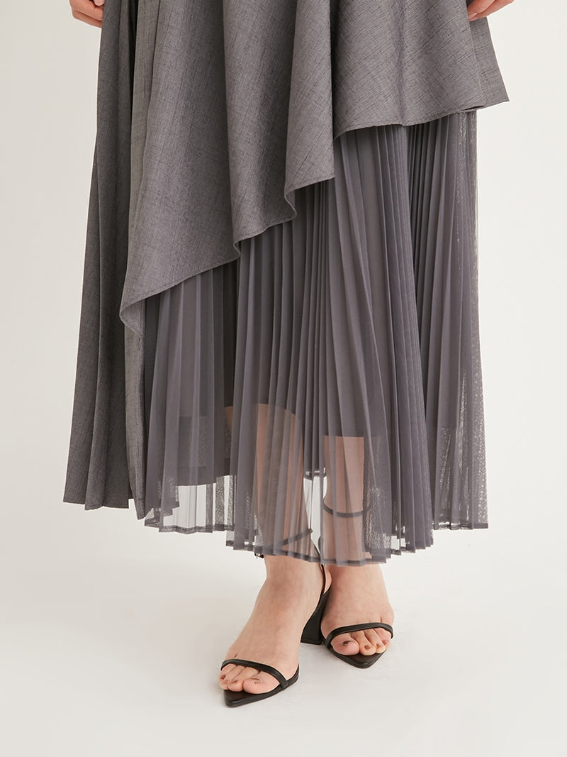 bit pleat switching skirt