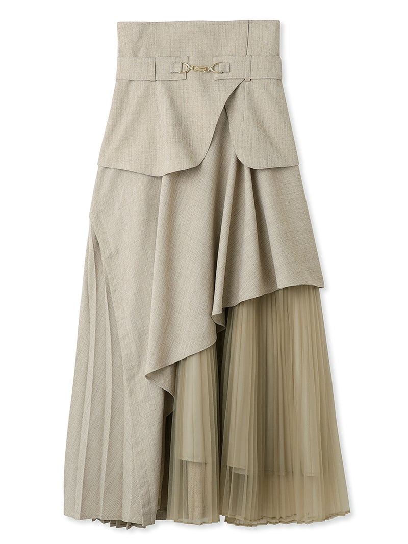 bit pleat switching skirt