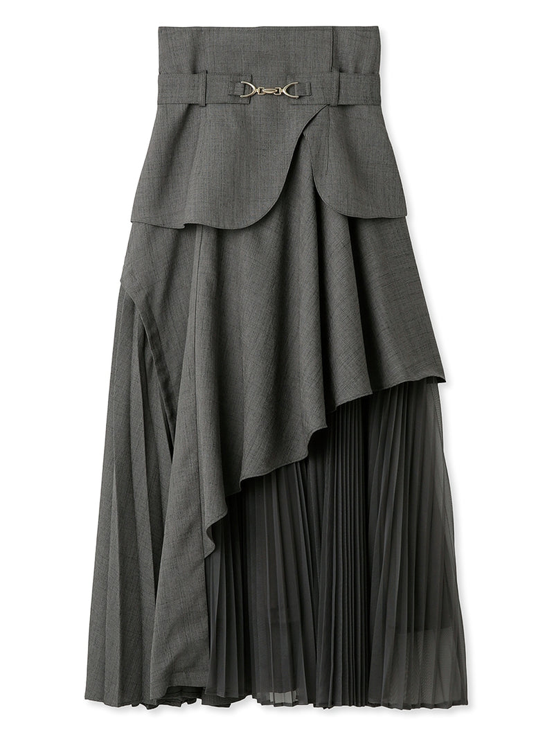 bit pleat switching skirt