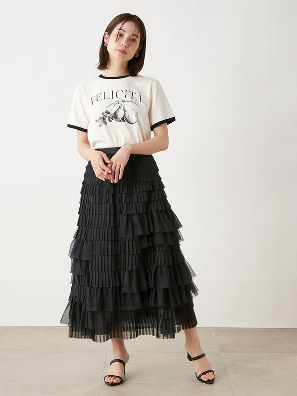 random tulle tiered skirt