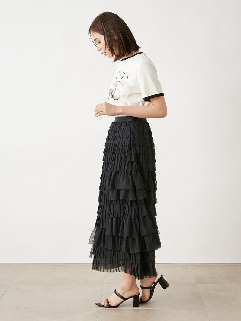 random tulle tiered skirt