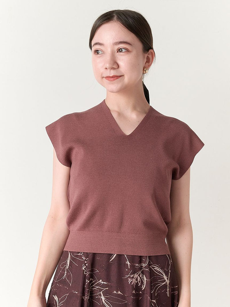 knit layered print dress