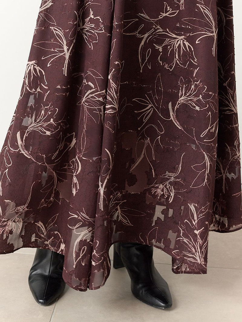 knit layered print dress