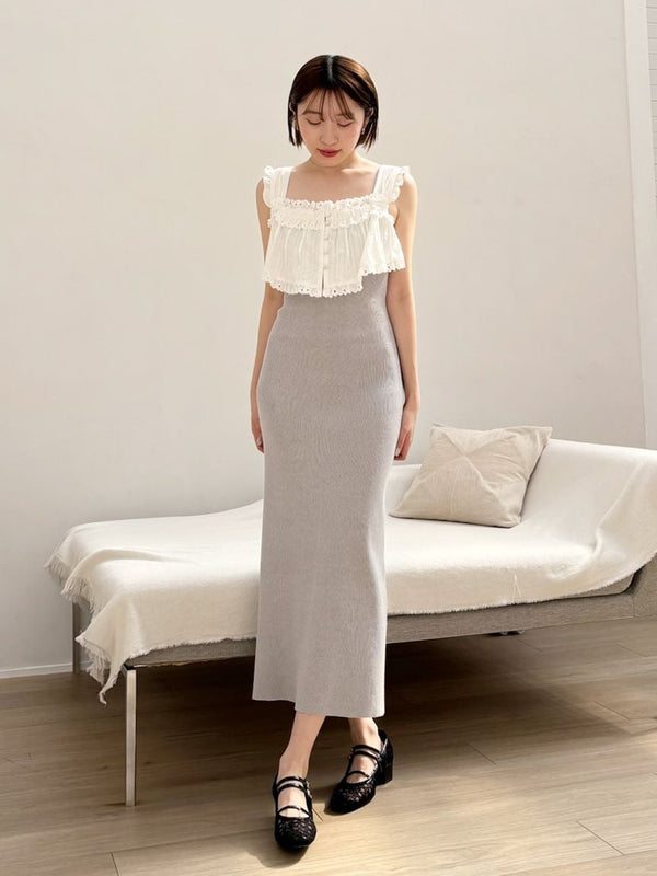 lace docking knit dress