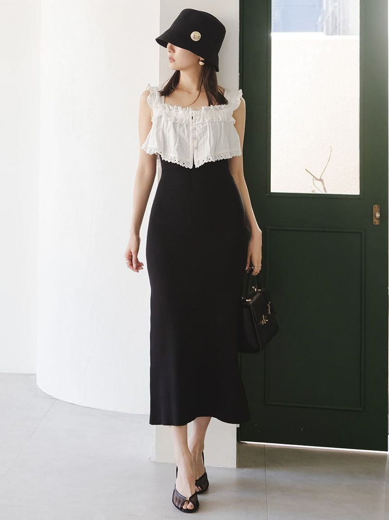 lace docking knit dress