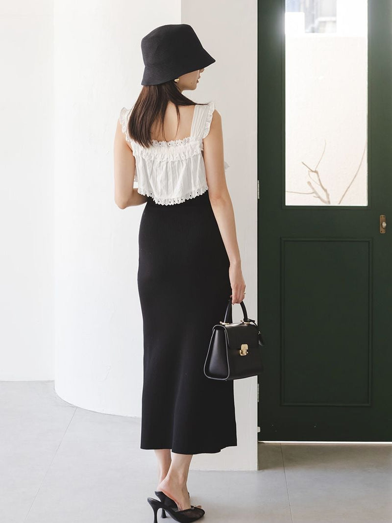 lace docking knit dress