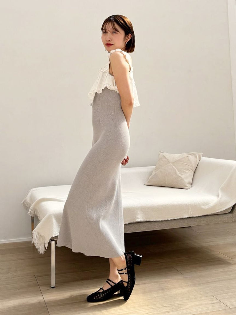 lace docking knit dress