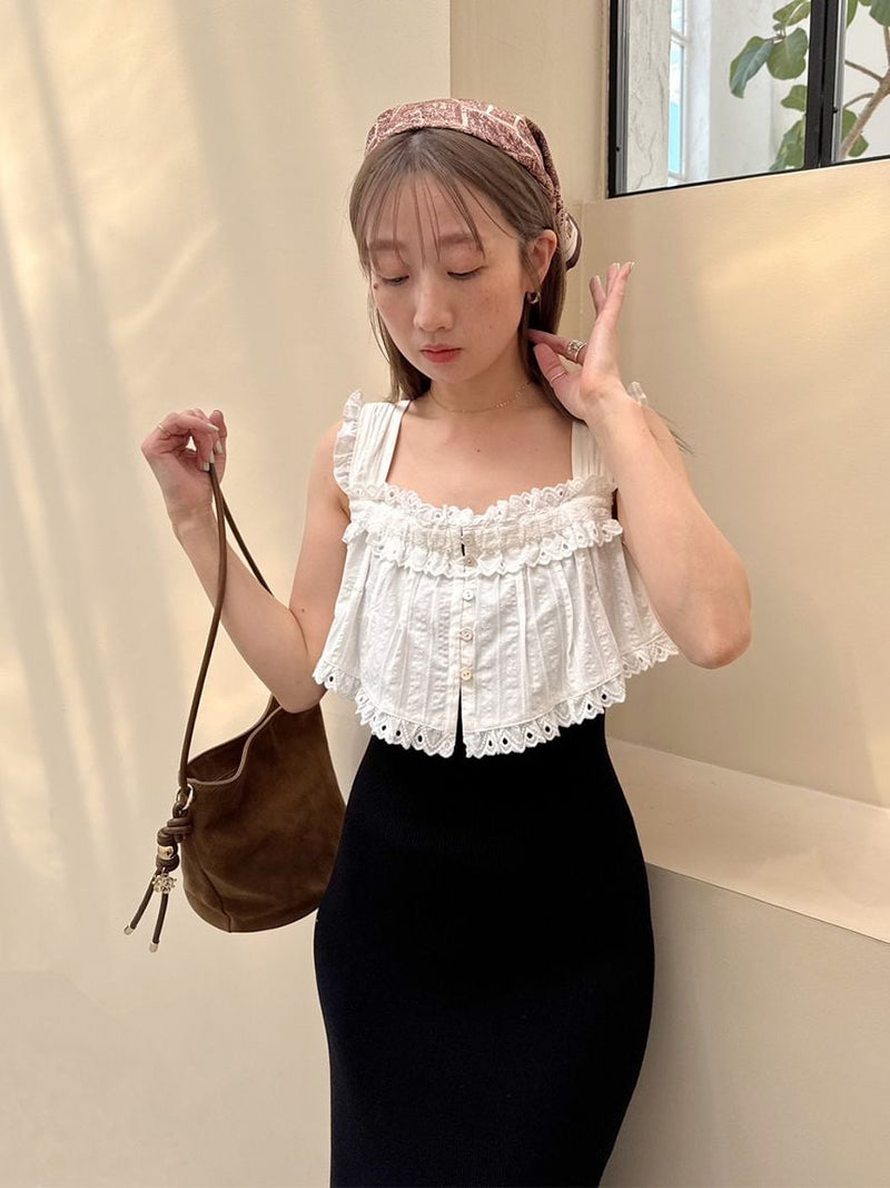 lace docking knit dress