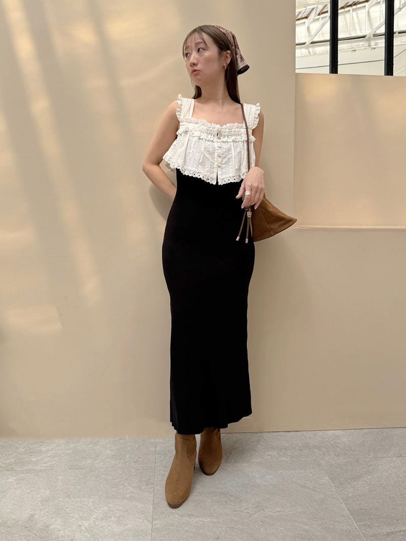 lace docking knit dress