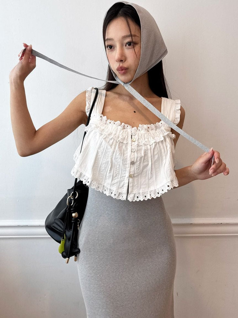 lace docking knit dress