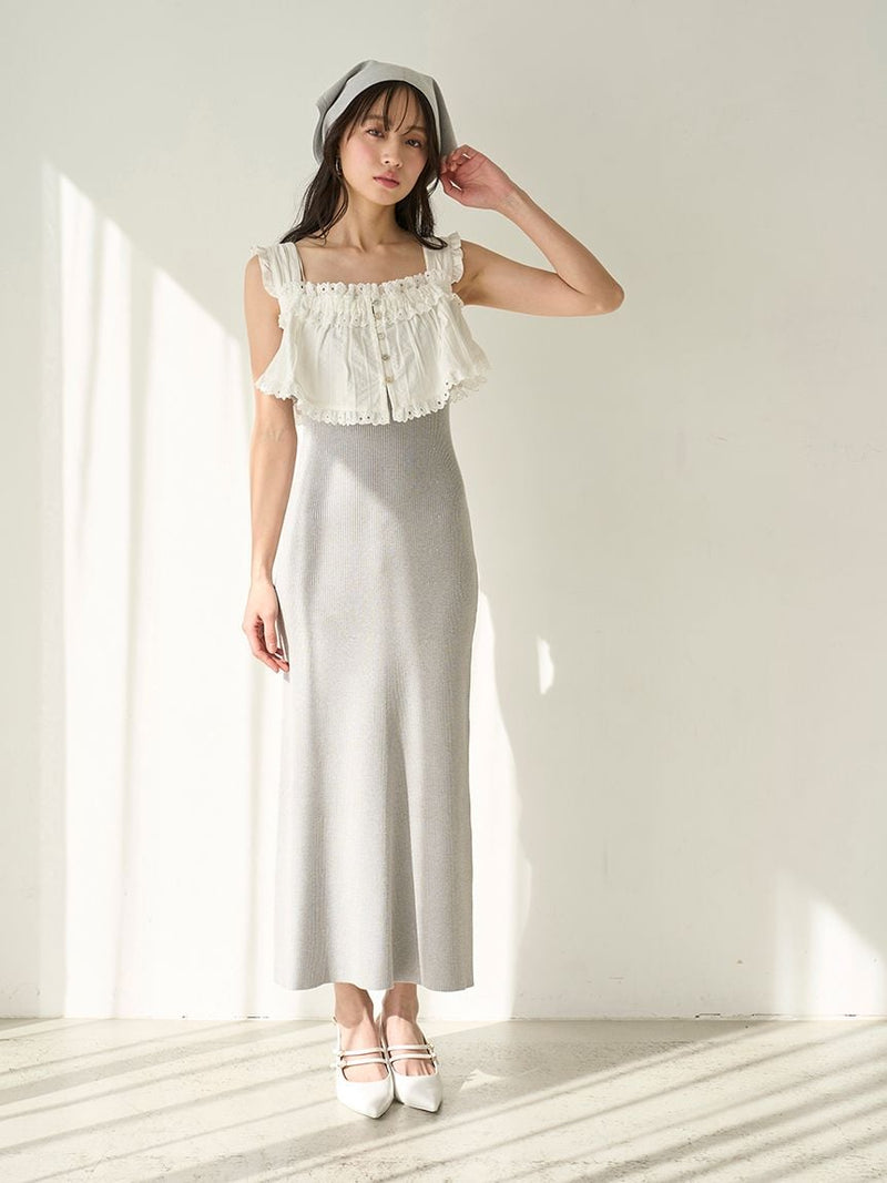 lace docking knit dress