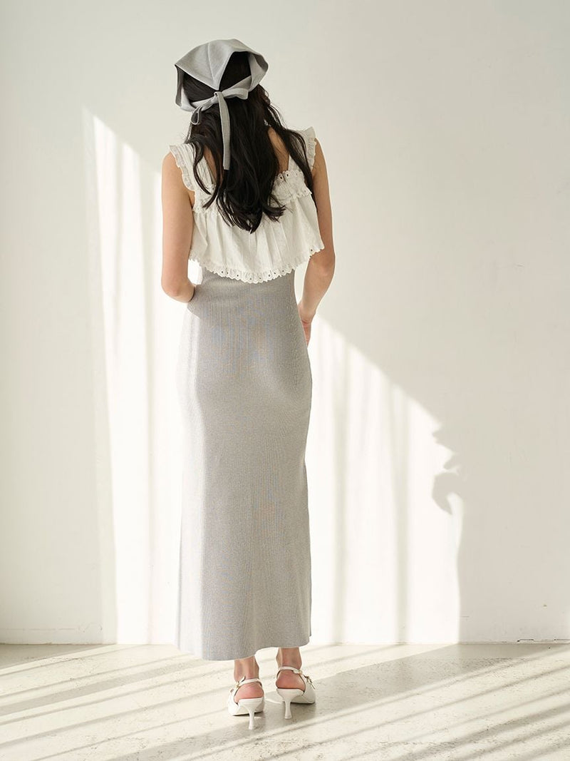 lace docking knit dress