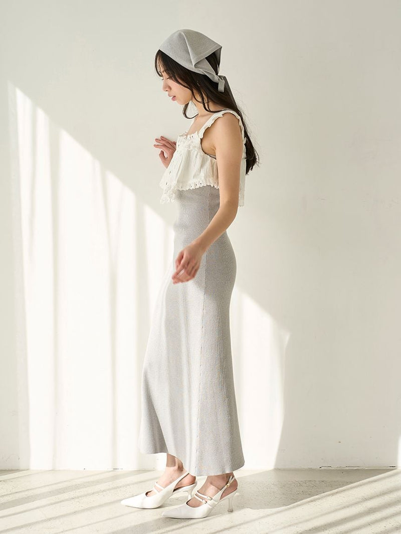 lace docking knit dress