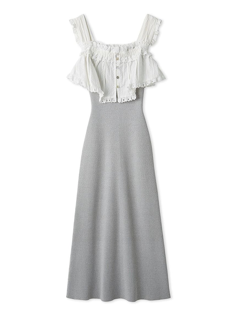 lace docking knit dress