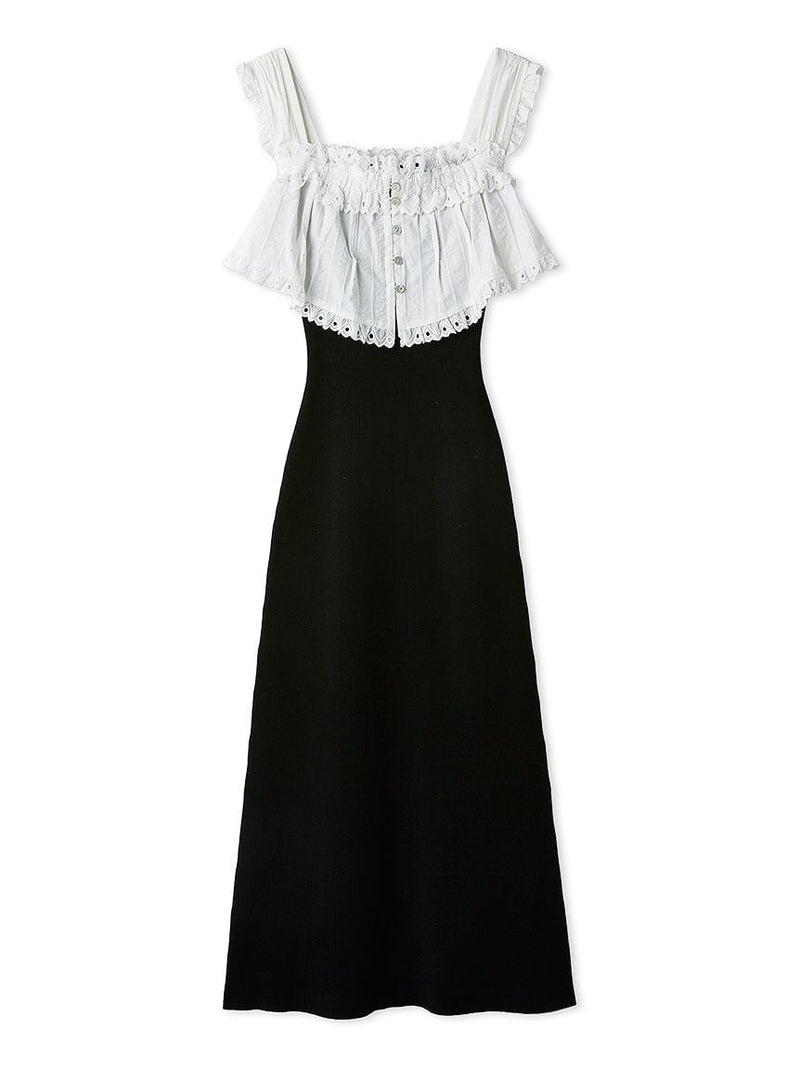lace docking knit dress