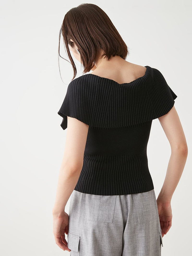 front zip design knit pullover