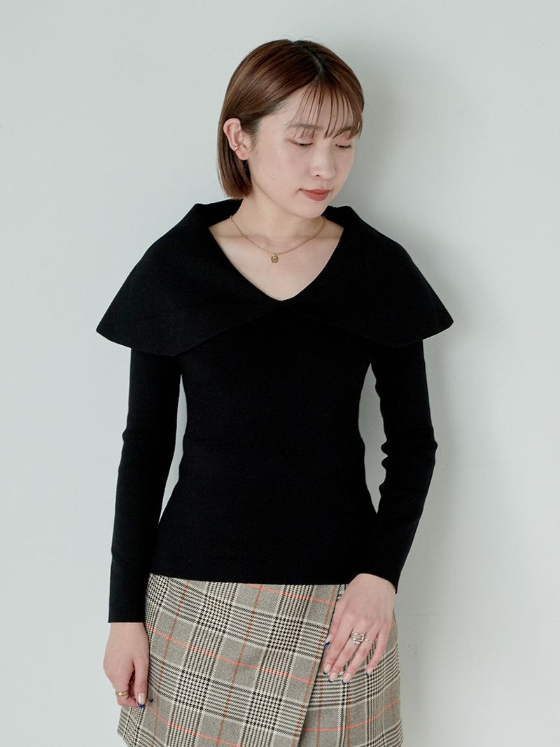 big collar knit pullover