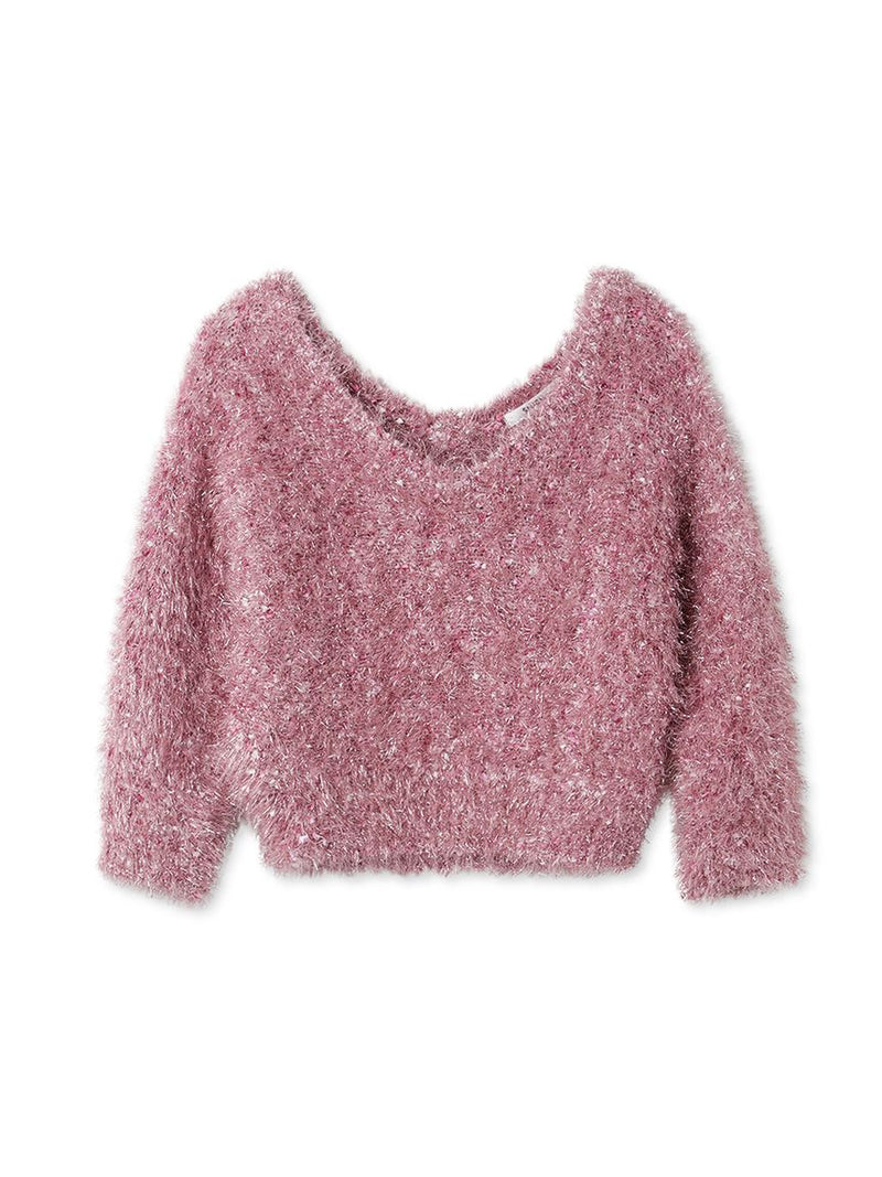 shiny knit pullover