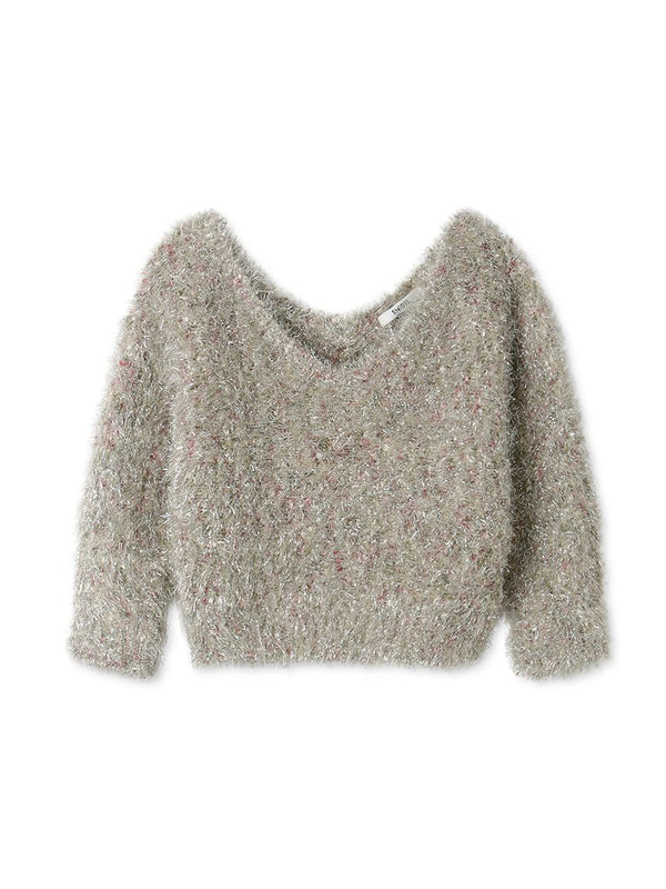 shiny knit pullover