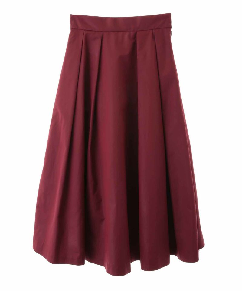back tulate taffeta flared skirt