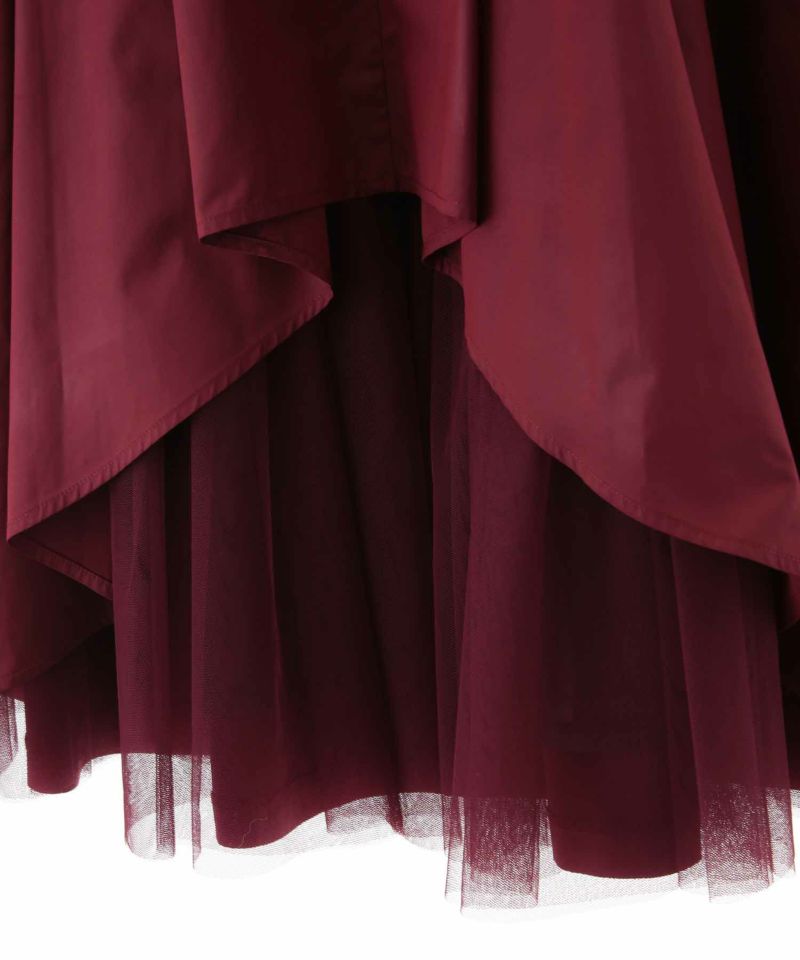 back tulate taffeta flared skirt