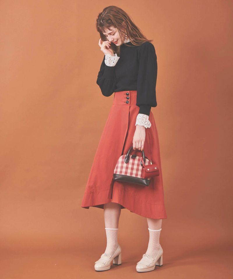 color flared skirt