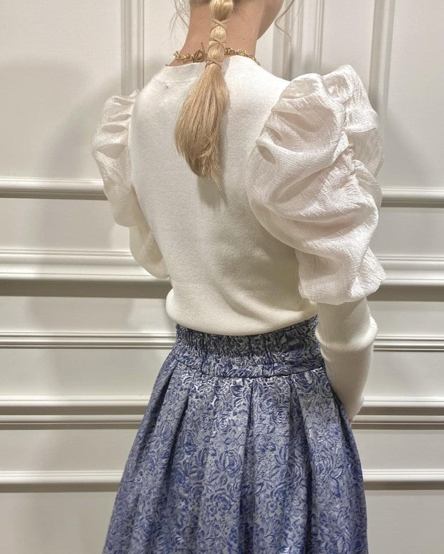 jacquard flared skirt