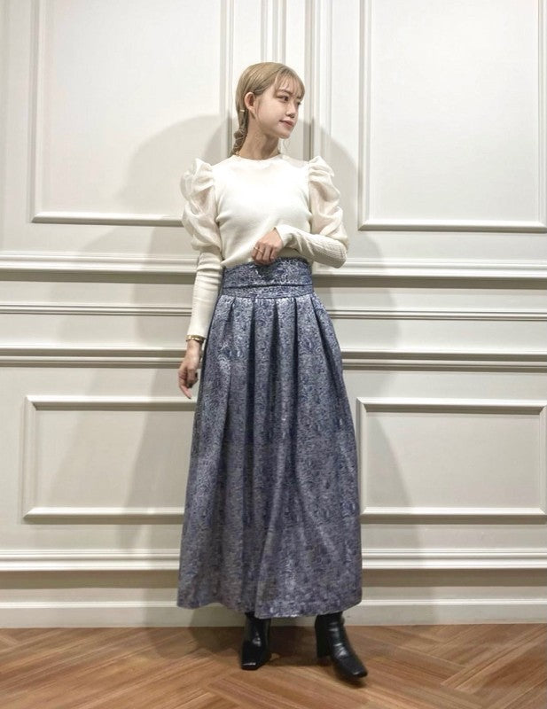 jacquard flared skirt