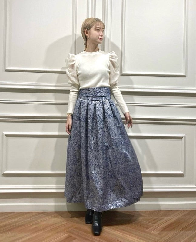 jacquard flared skirt