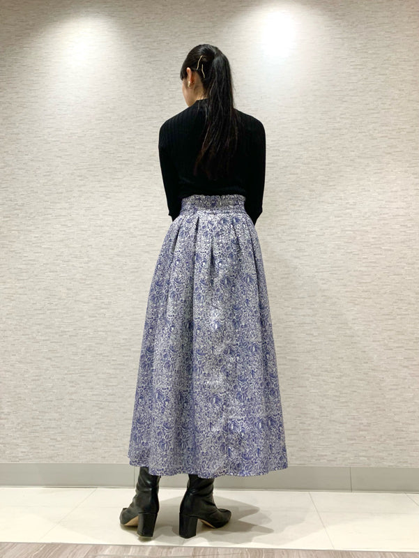 jacquard flared skirt