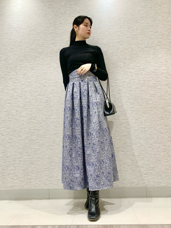 jacquard flared skirt