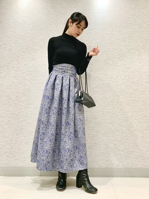 jacquard flared skirt