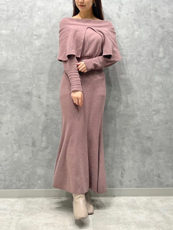 slit shawl off-shoulder dress – ULAUNA online