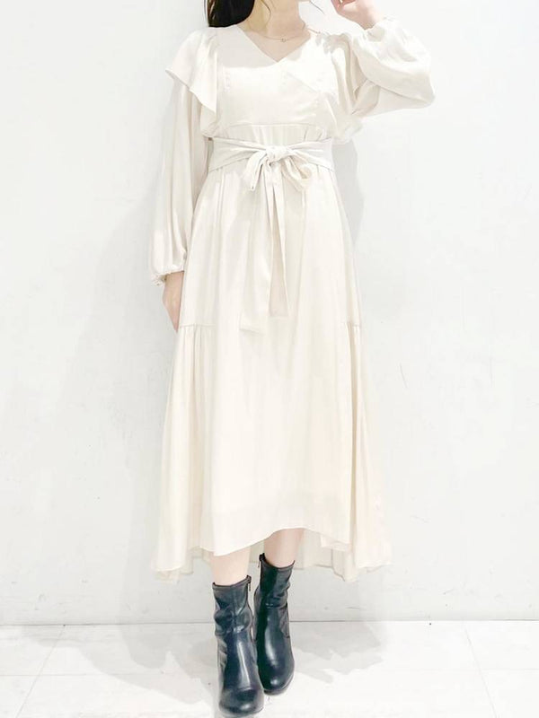 ruffle sleeve shirt dress