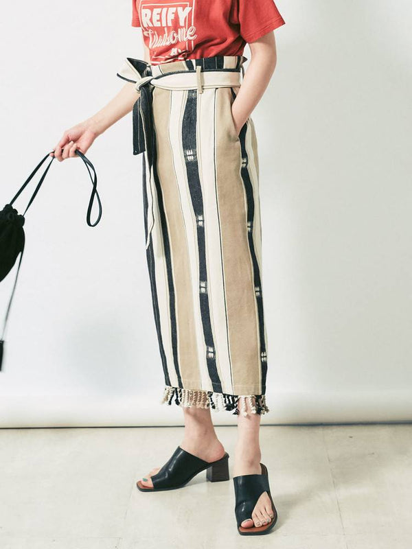 jacquard fringe skirt