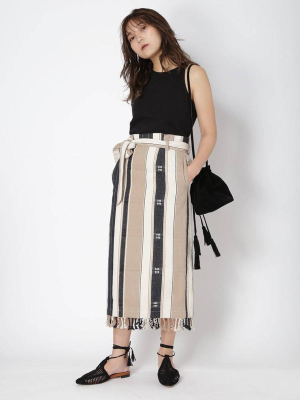 jacquard fringe skirt