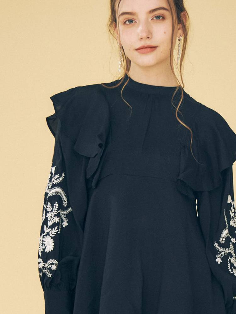 embroidered sleeve blouse
