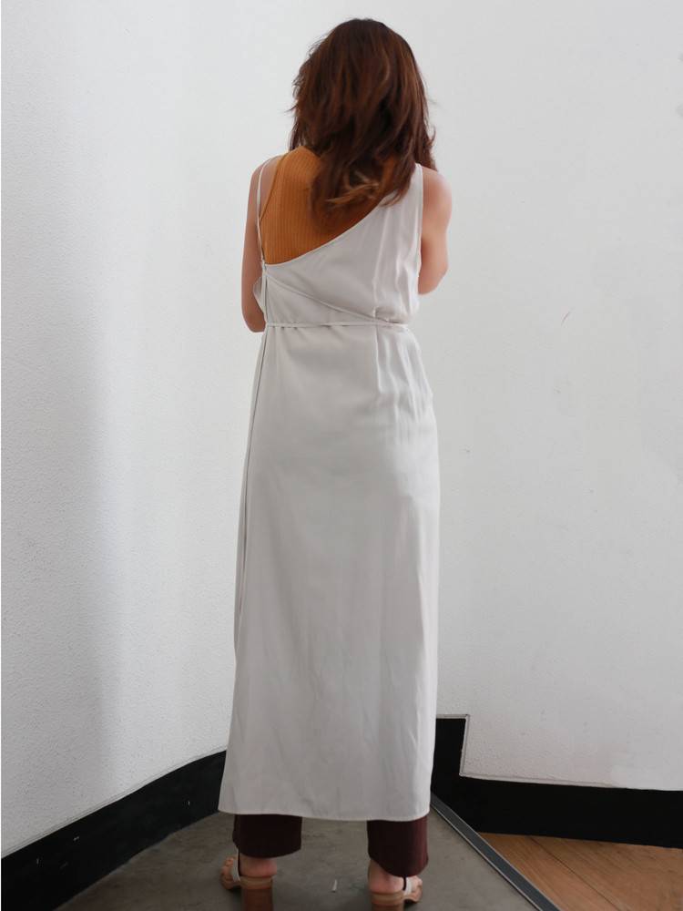satin design one shoulder dress