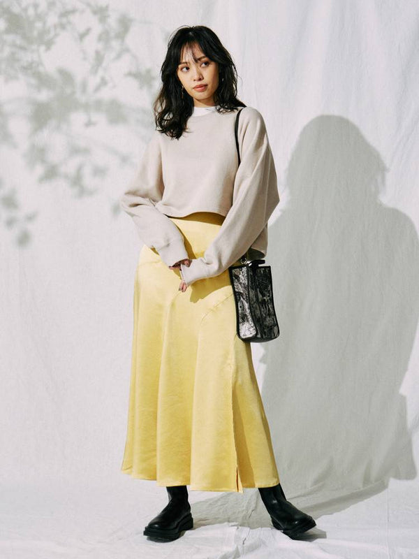 satin drape cutting skirt