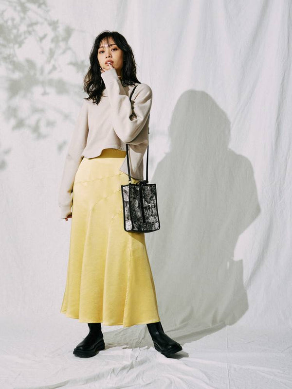 satin drape cutting skirt
