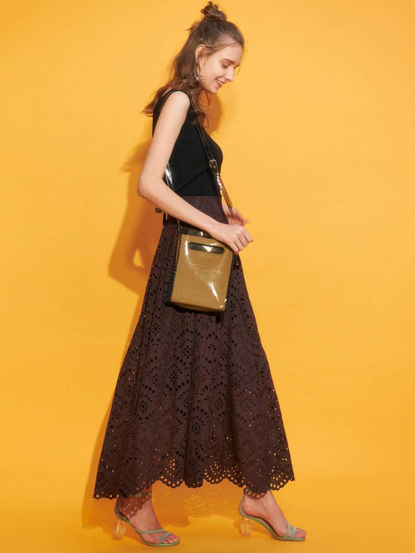 cotton cut work skirt