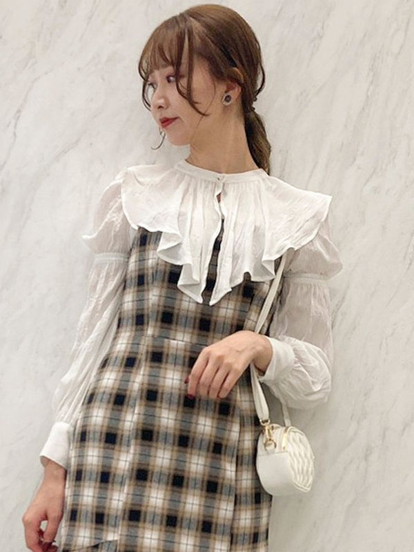 cape collar docking dress