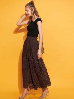 cotton cut work skirt