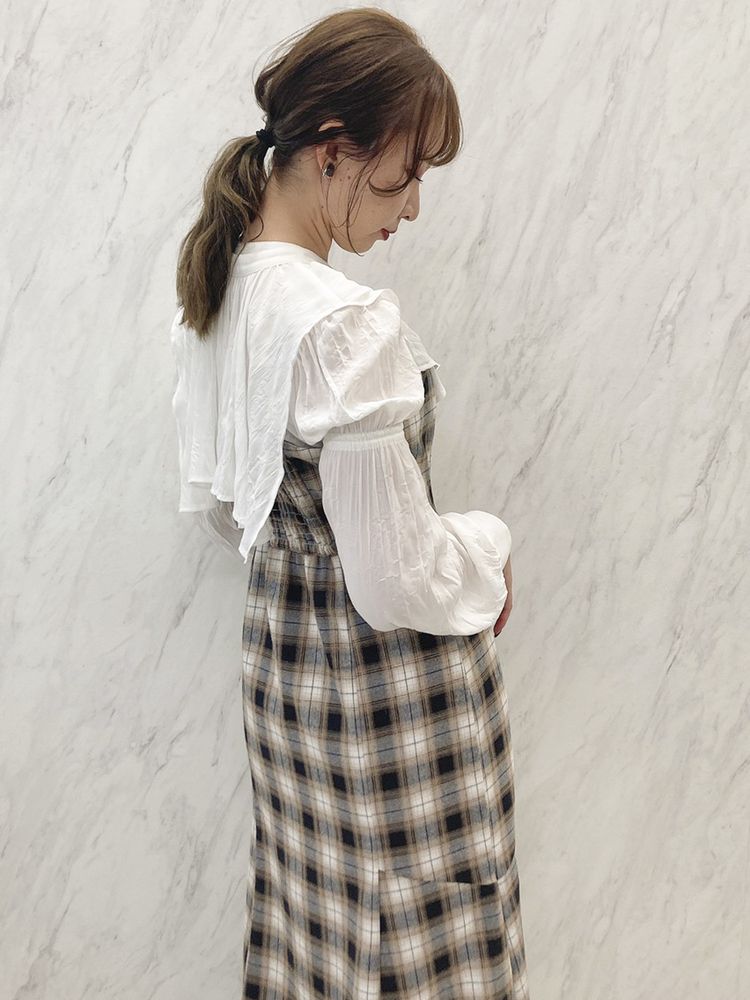 cape collar docking dress