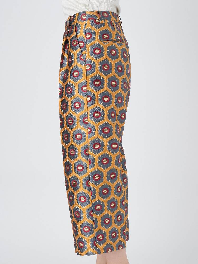 metallic jacquard pants