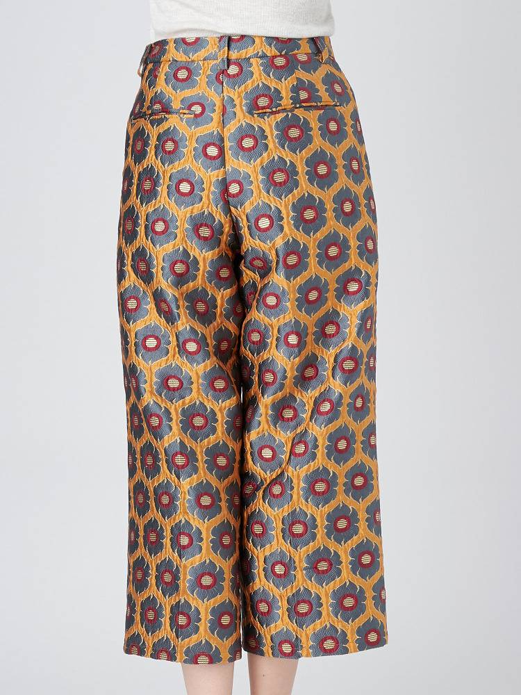 metallic jacquard pants