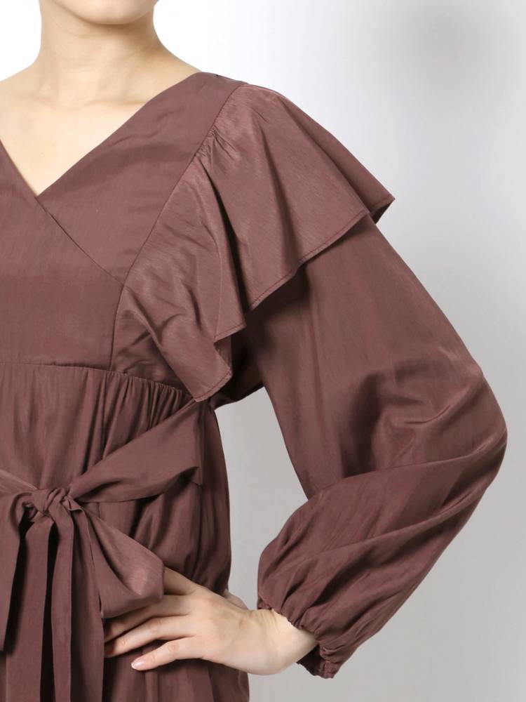 ruffle sleeve shirt dress