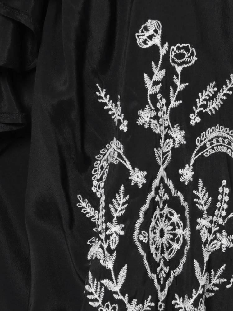 embroidered sleeve blouse
