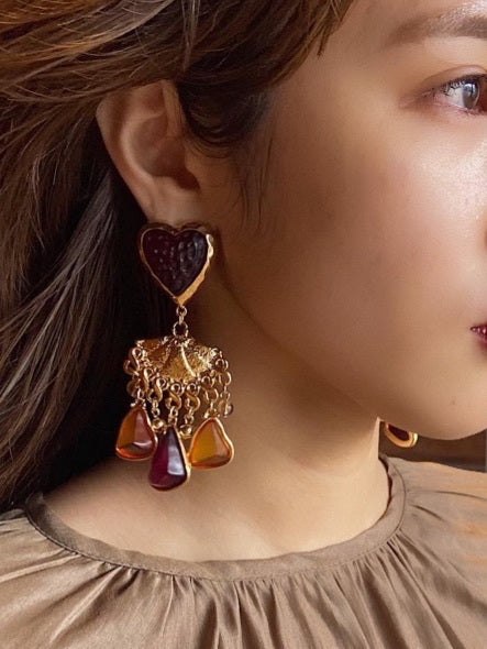 heart x stone earrings